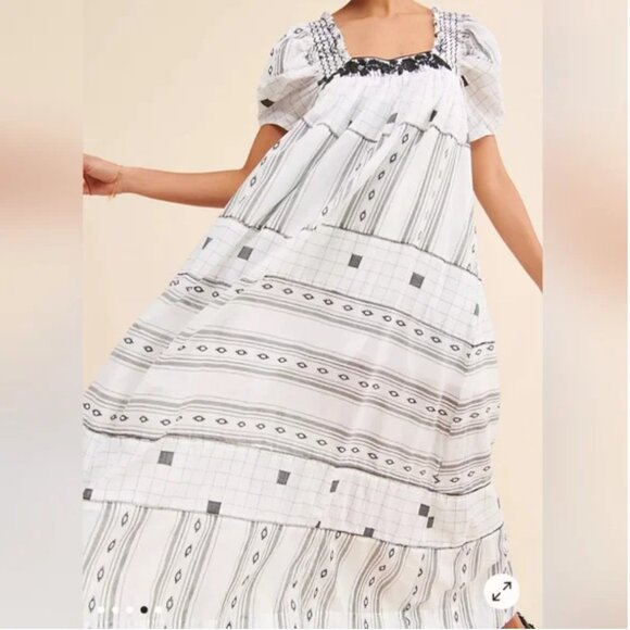 Free People Janie Embroidered Maxi Dress size L - Picture 3 of 7